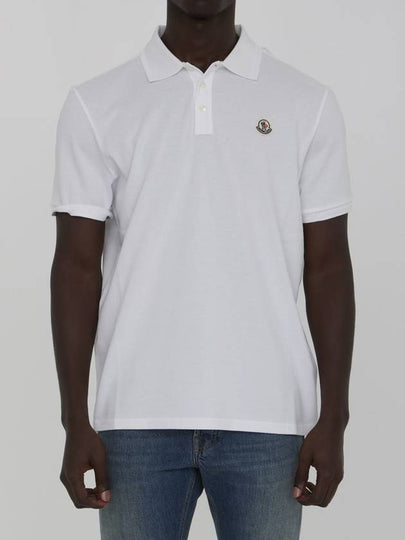 Logo Patch Short Sleeve Polo Shirt White - MONCLER - BALAAN 2