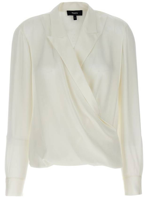 Theory 'Pk Label Wrap' Blouse - THEORY - BALAAN 1