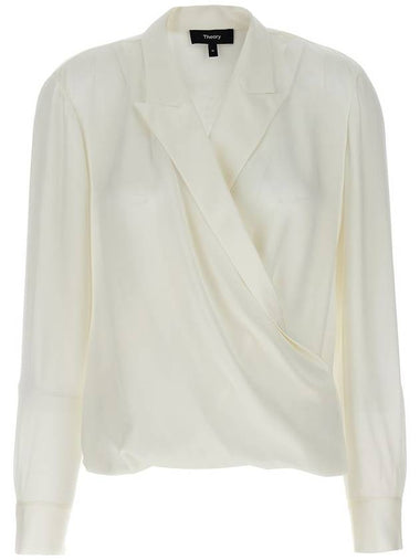 Theory 'Pk Label Wrap' Blouse - THEORY - BALAAN 1