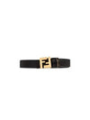 FF Squared Leather Belt Black Brown - FENDI - BALAAN 2