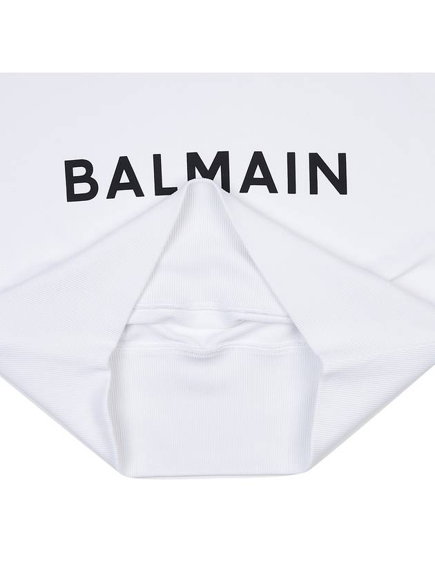 Logo Print Crop Sweatshirt White - BALMAIN - BALAAN 10