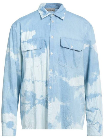 skyblue sprayed effect shrit - LANEUS - BALAAN 1