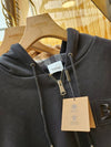 Letter Graphic Cotton Blend Zip Hoodie Black - BURBERRY - BALAAN 4