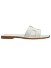 Oran Calfskin Slippers Blanc - HERMES - BALAAN 3