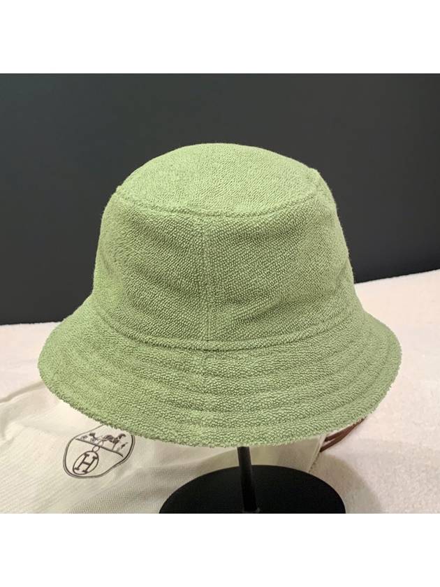 Hat Woven Patch Plain Bucket Hat Khaki Green - HERMES - BALAAN 4