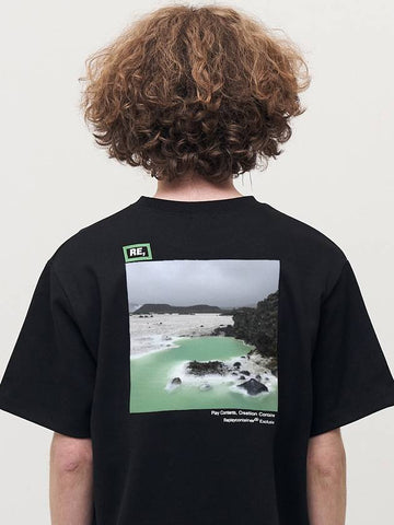 RE Square Campaign Emerald Coast Short Sleeve T-Shirt Black - REPLAYCONTAINER - BALAAN 1