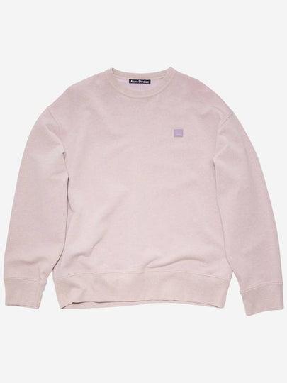 Face Patch Sweatshirt Violet Pink Melange - ACNE STUDIOS - BALAAN 2