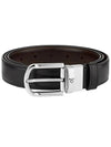 Round Buckle 30mm Reversible Leather Belt Black Brown - MONTBLANC - BALAAN 2