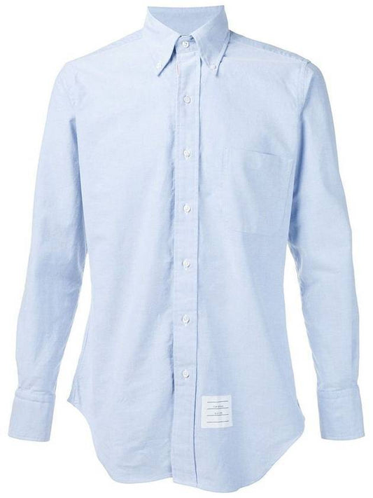 Men's Oxford Grosgrain Placket Lining Long Sleeve Shirt Light Blue - THOM BROWNE - BALAAN 1