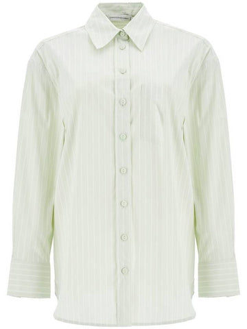 mint green cotton shirt with white stripes - CHRISTOPHER ESBER - BALAAN 1