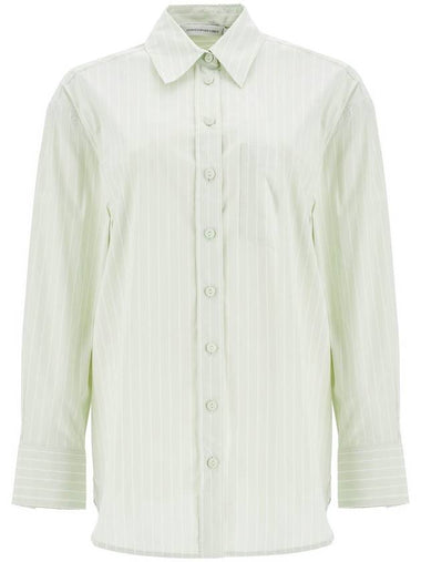 mint green cotton shirt with white stripes - CHRISTOPHER ESBER - BALAAN 1