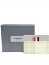 Check 4 Bar Leather Card Wallet Light Green - THOM BROWNE - BALAAN 6