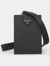 Triangle Logo Phone Case Cross Bag Black - PRADA - BALAAN 4