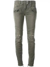 Women's Cotton Skinny Jeans Green - BALMAIN - BALAAN 2