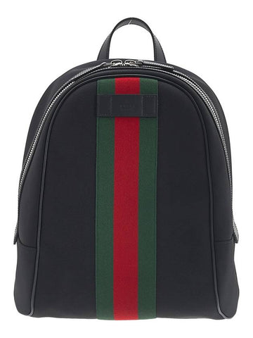 Web Stripe Canvas Backpack Black - GUCCI - BALAAN.