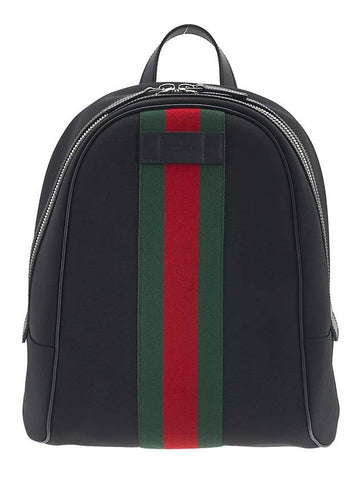 Web Stripe Canvas Backpack Black - GUCCI - BALAAN 1