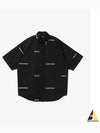 All-Over Logo Short Sleeve Shirt Black - BALENCIAGA - BALAAN 2