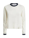 Cotton Crepe Jersey Ringer Long Sleeve T Shirt Natural - THOM BROWNE - BALAAN 1