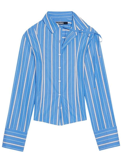 La Chemise Ruban Hourglass Stretch Cotton Shirt Blue - JACQUEMUS - BALAAN 2