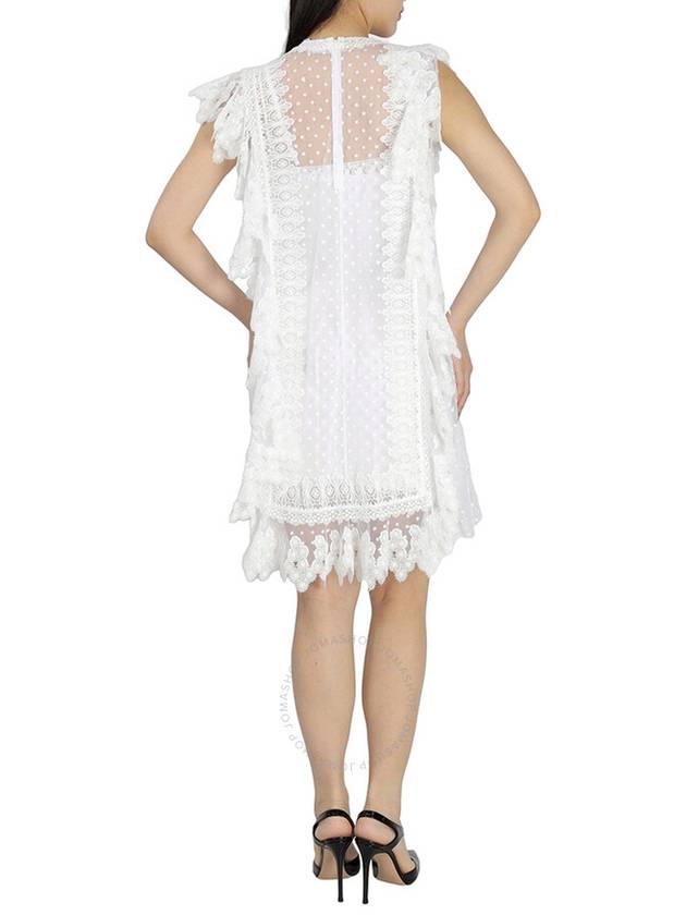 Lace Tulle Short Dress White - BURBERRY - BALAAN 4