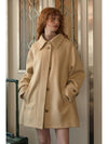 Cozy back point halfwool coat Yellow beige HCYB01 - LAMARO - BALAAN 2