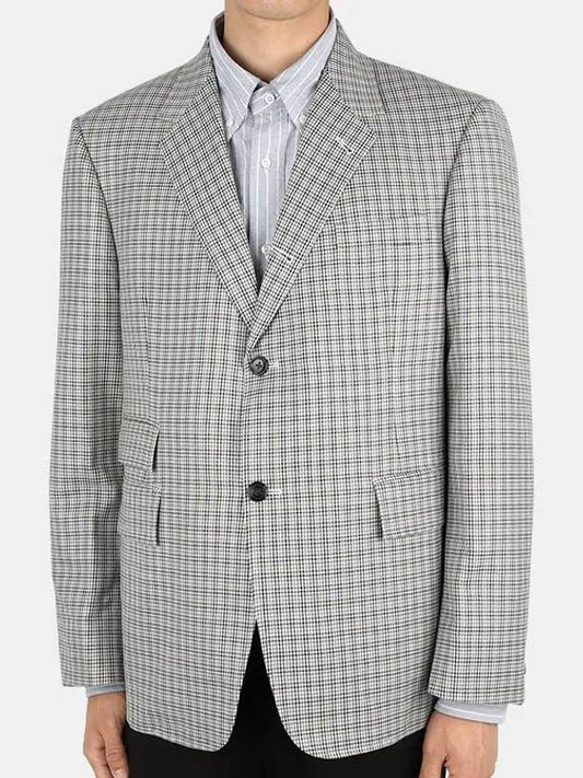 Men's Wool Houndstooth Single Breasted Sports Jacket - THOM BROWNE - BALAAN.