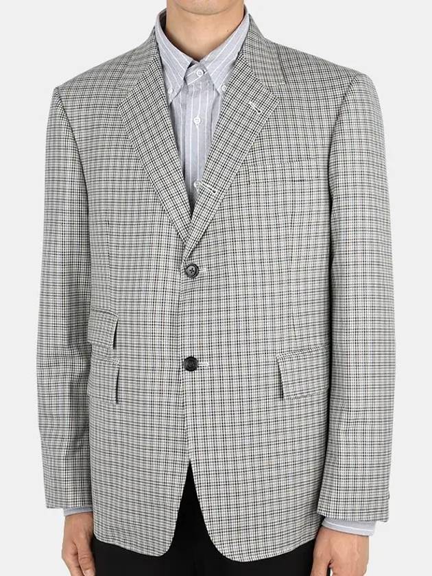 Men's Wool Houndstooth Single Breasted Jacket - THOM BROWNE - BALAAN 3