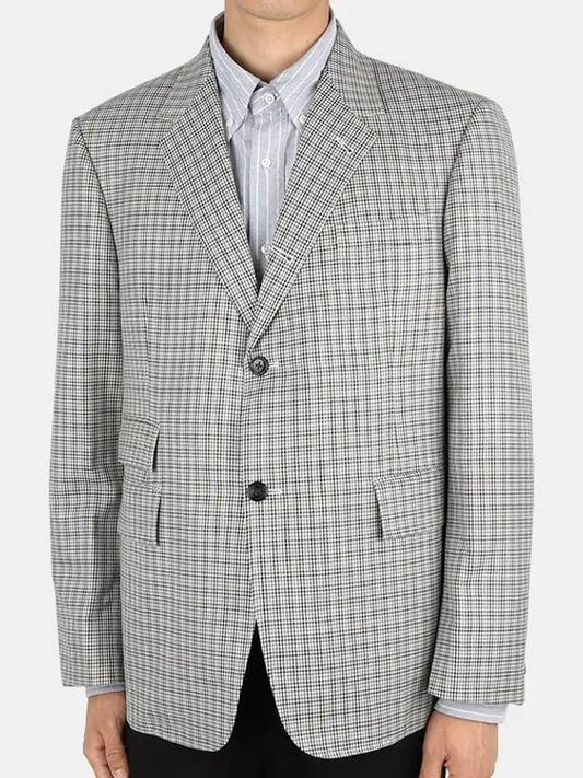 Men's Wool Houndstooth Single Breasted Jacket - THOM BROWNE - BALAAN 2