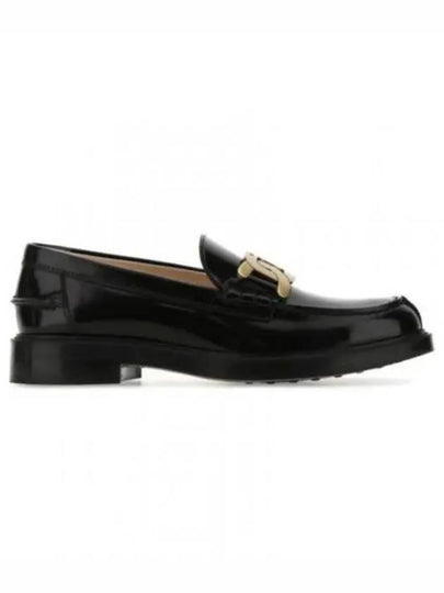 Brushed Leather Chain Loafers Black - TOD'S - BALAAN 2