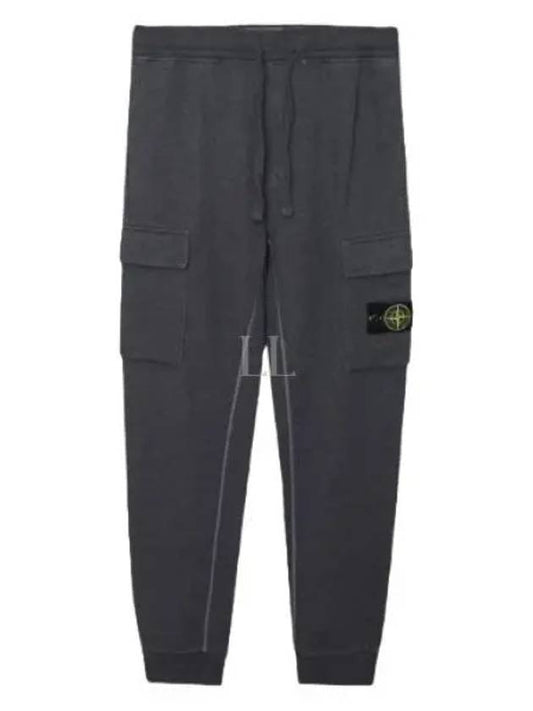 Garment Dyed Cotton Fleece Track Pants Charcoal - STONE ISLAND - BALAAN 2