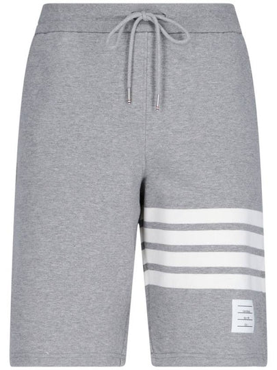 Cotton Loopback Knit Engineered 4-Bar Sweatshorts Light Grey - THOM BROWNE - BALAAN 2