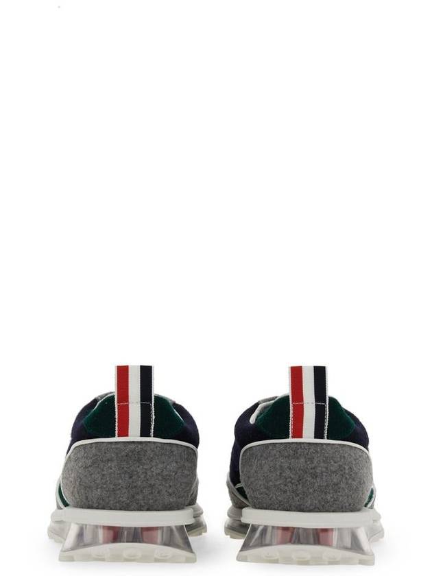 Melton Clear Sole Tech Runner Sneakers Navy Grey - THOM BROWNE - BALAAN 5