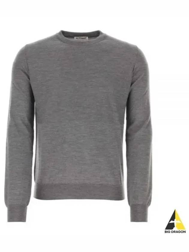 Crew Neck Virgin wool Knit Top Grey - JIL SANDER - BALAAN 2