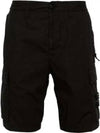 Light Stretch Cotton Bermuda Shorts Black - STONE ISLAND - BALAAN 2