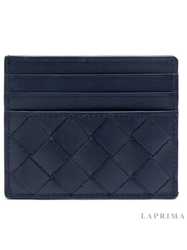 Intrecciato Leather Card Wallet Dark Navy - BOTTEGA VENETA - BALAAN 5