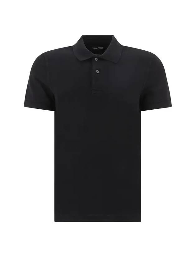 Men's Classic Tennis Short Sleeve Polo Shirt Black - TOM FORD - BALAAN 1