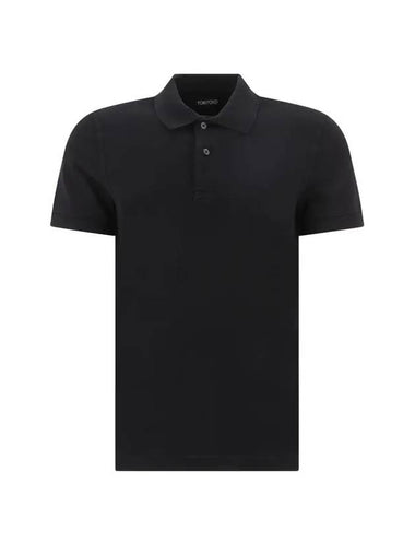 Men's Classic Tennis Short Sleeve Polo Shirt Black - TOM FORD - BALAAN 1