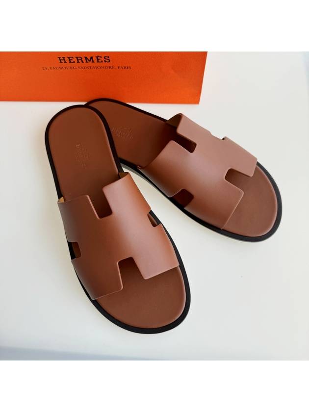 Izmir Leather Slippers Gold - HERMES - BALAAN 2