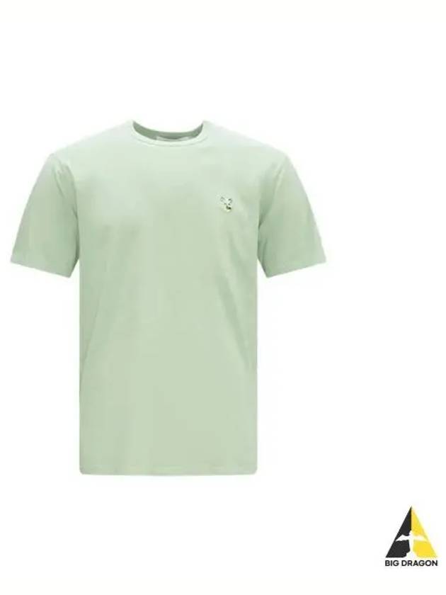 Tonal Fox Heather Patch Regular Short Sleeve Light Green KM00144KJ0008 - MAISON KITSUNE - BALAAN 1