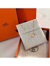 Mini Pop H Pendant Necklace Gold Blanc White - HERMES - BALAAN 3