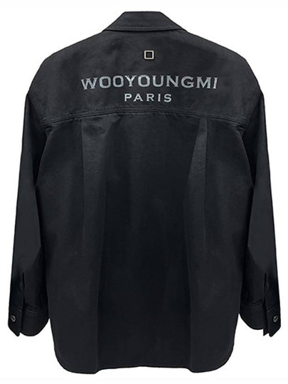 Back Logo Button Denim Long Sleeve Shirt Black - WOOYOUNGMI - BALAAN 2