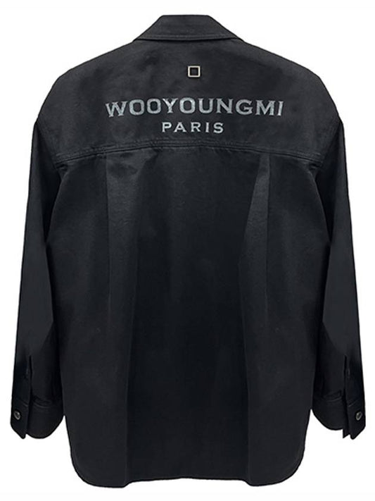 Back logo button denim long sleeve shirt black - WOOYOUNGMI - BALAAN 2