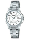 Women Stainless Steel Analog Watch White - CASIO - BALAAN 1