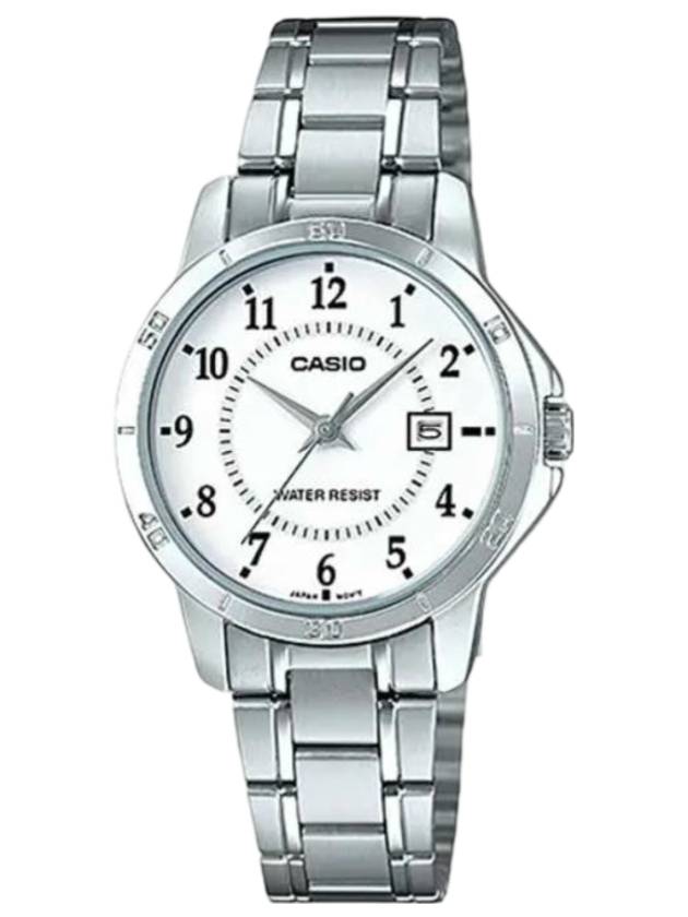 Stainless Steel Analog Watch White Silver - CASIO - BALAAN 1