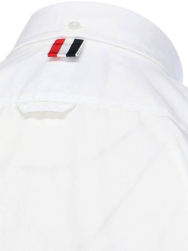 Men's Grosgrain Placket Solid Poplin Long Sleeve Shirt White - THOM BROWNE - BALAAN 6