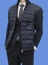 Men's Logo Patch Padded Wool Cardigan Night Blue - MONCLER - BALAAN 6