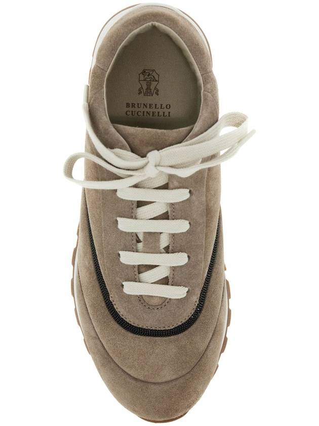 wool sneakers with precious stripe design - BRUNELLO CUCINELLI - BALAAN 2