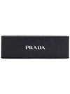 Woven Triangle Logo Key Holder Black - PRADA - BALAAN 7