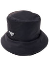 Triangle Logo Bucket Hat Black - PRADA - BALAAN 11