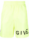 4G Logo Swim Shorts Green Neon - GIVENCHY - BALAAN 3